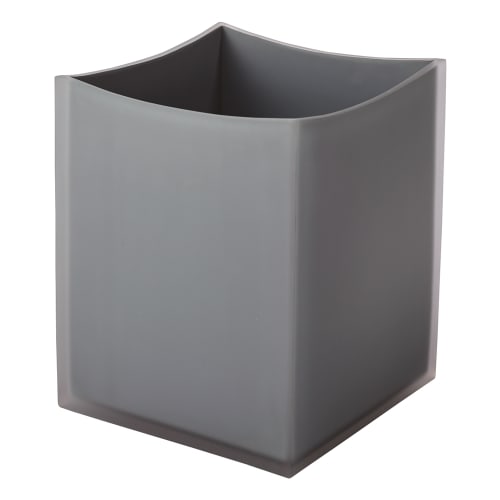 Smoke Collection Curved Resin Wastebasket, 8 Quart, Smoke